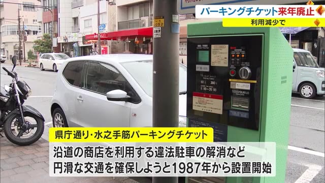 県庁通りのパーキング・チケット ２０２４年２月末で廃止 コイン