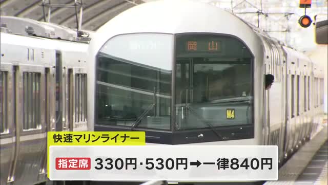 １０月　郵便料金や岡山～香川結ぶ快速「マリンライナー」指定席料金　１日から値上げ【岡山・香川】