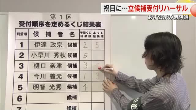 １０月１５日の衆院選公示に向け休日返上し準備　岡山県庁では立候補受け付けリハーサル【岡山・香川】