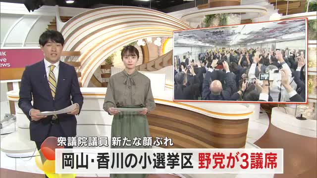 衆議院議員選挙　岡山・香川７選挙区に比例復活などであわせて１１人が当選　政治への意欲新たに