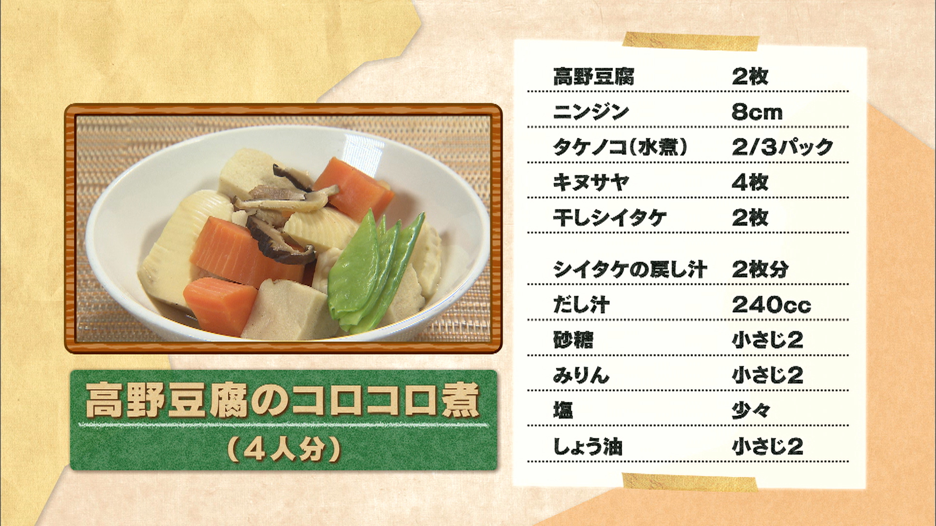 【レシピ】高野豆腐のコロコロ煮